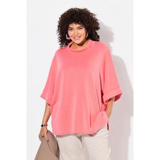 Ulla Popken  Poncho in felpa dal taglio oversize con collo alto, mezze maniche e modal 