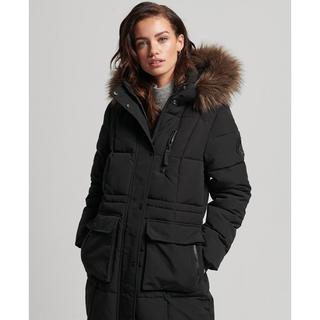 Superdry  doudoune longue bordée fausse fourrure everest 