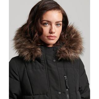 Superdry  doudoune longue bordée fausse fourrure everest 