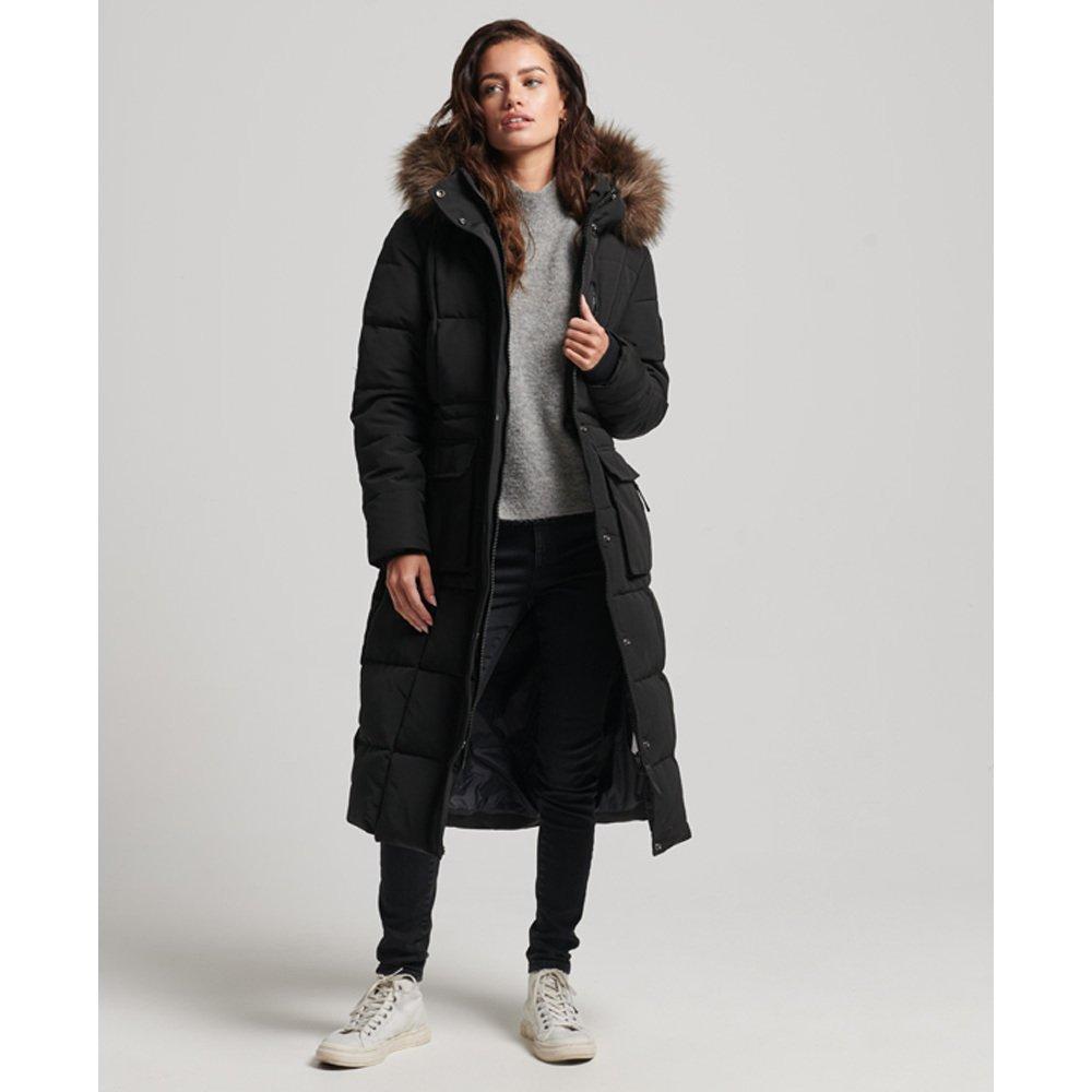 Superdry  doudoune longue bordée fausse fourrure everest 