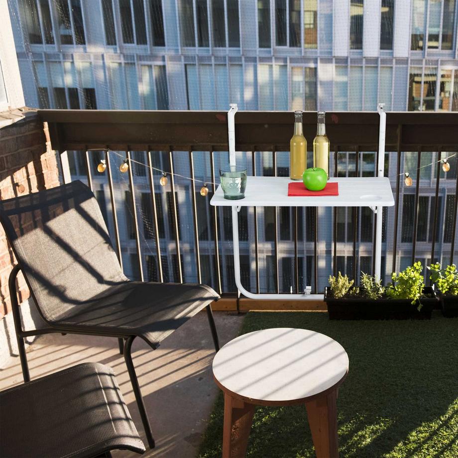 B2X  Table de balcon suspendue blanche 