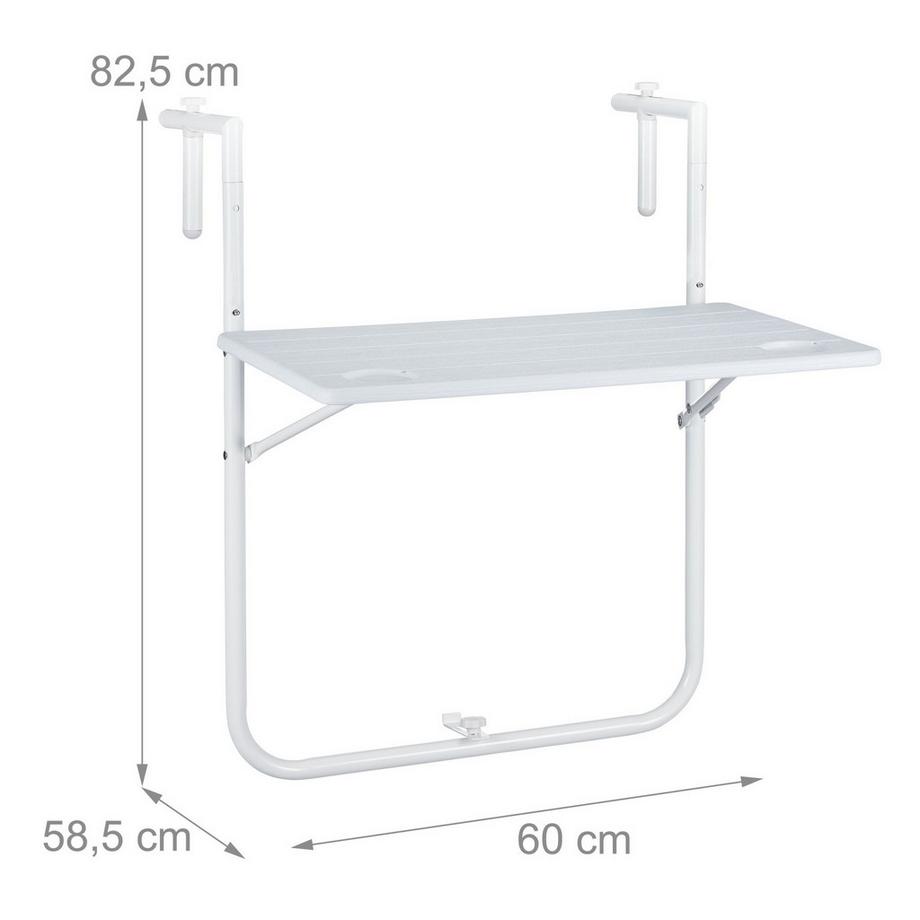 B2X  Table de balcon suspendue blanche 