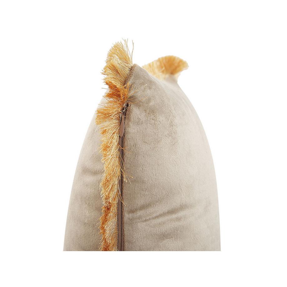 Beliani Dekokissen 2er Set aus Samtstoff Boho POTHOS  