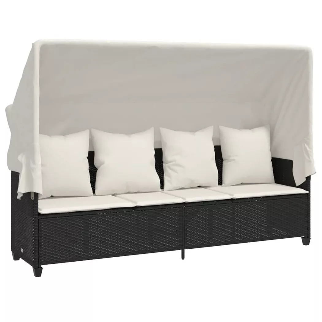 VidaXL - Chaise longue rotin synthétique, One Size, Noir