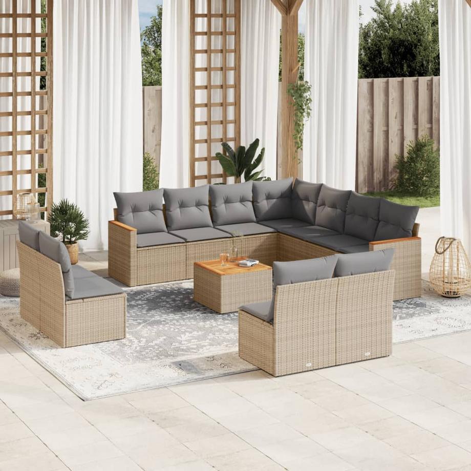 VidaXL set divano da giardino Polirattan  