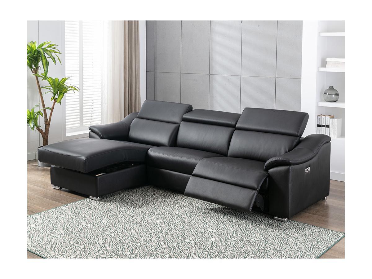 Vente-unique Ecksofa Relaxsofa elektrisch Oberleder Ecke links PEDRERA  