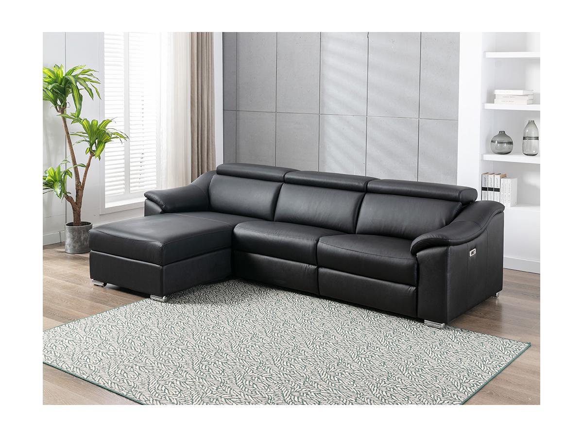 Vente-unique Ecksofa Relaxsofa elektrisch Oberleder Ecke links PEDRERA  