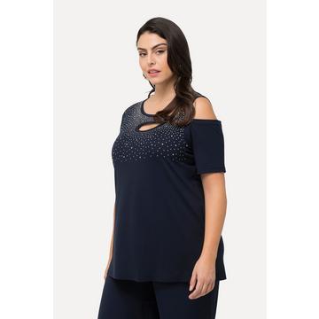 T-shirt à strass, col rond et manches 3/4. Ligne A