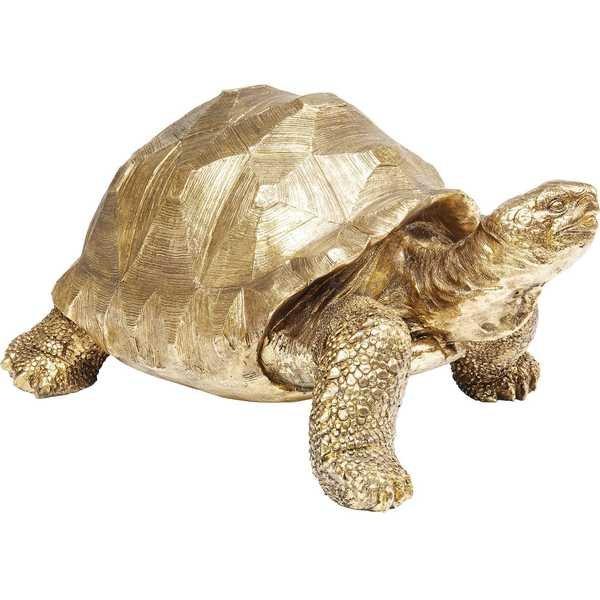 KARE Design Figurine déco Tortue dorée moyenne  