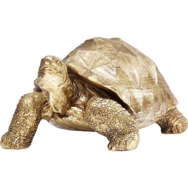 KARE Design Figurine déco Tortue dorée moyenne  