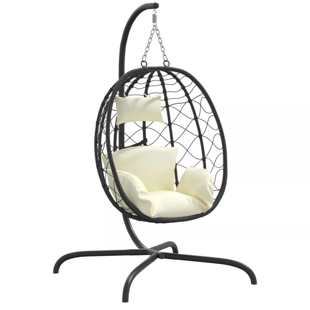 VidaXL - sedia a uovo sospesa Polirattan, One Size, Light Beige
