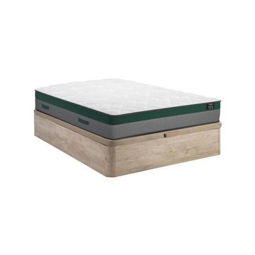 Ensemble 140 x 190 cm sommier coffre naturel clair + matelas ressorts ensachés ép.22cm - PRESTIGE de YSMÉE