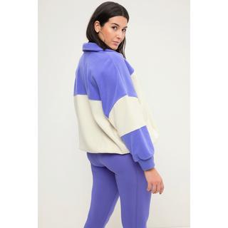 Studio Untold  Sweat-shirt en polaire coupe Boxy, avec color block et col droit à zip 