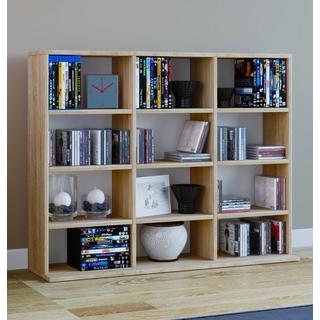 VCM Holzregal stehend | platzsparender CD-Schrank für 480 CDs oder 224 DVDs | Maße:H. 82 x B. 102 x T. 23 cm | Elegantes DVD Regal stehend | Blu-Ray Regal  