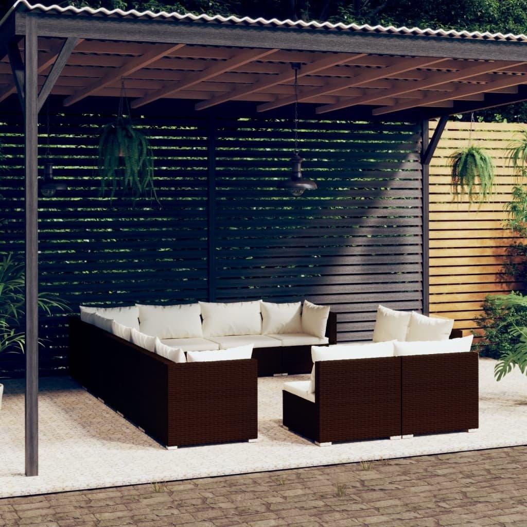 VidaXL set lounge giardino Polirattan  