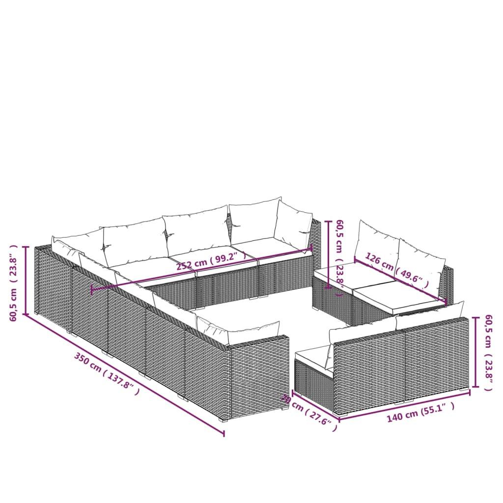 VidaXL Garten-lounge-set poly-rattan  