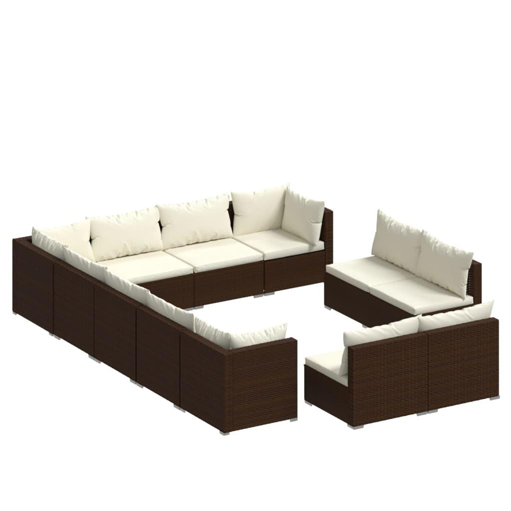 VidaXL set lounge giardino Polirattan  