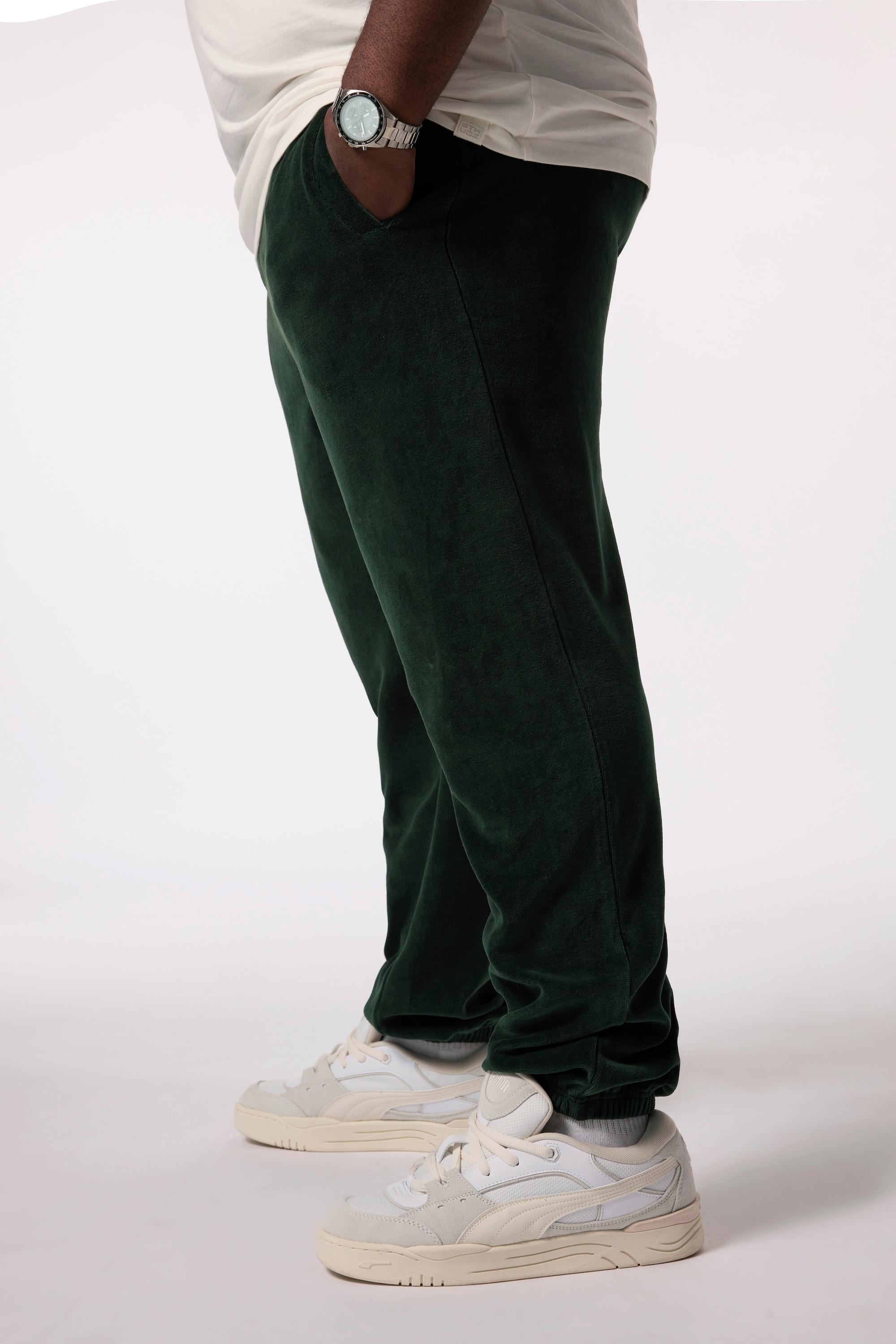 Sthuge  Pantaloni sportivi dal taglio basic in nicki con cintura elastica, disponibili fino alla tg. 8XL 