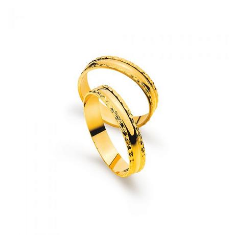 MUAU Schmuck  Trauring Gelbgold 750 diamantiert 4mm 