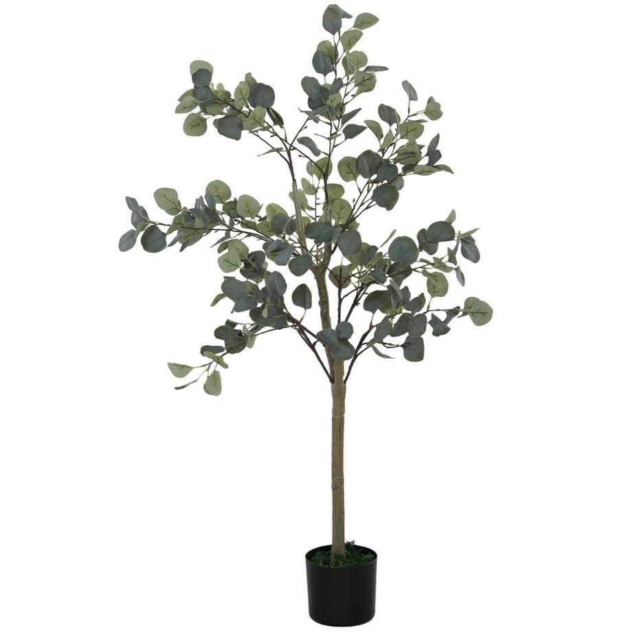 Northio  Künstlicher Eucalyptus Baum groß 150 cm Kunstpflanze Künstliche Pflanzen Eucalyptus im Topf, Kunstbaum wie echt mit Kunstgras, Zement für Wohnzimmer, Schlafzimmer, Büro, Garten Aosom 