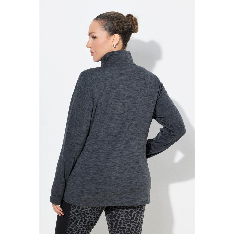 Ulla Popken Veste en sweat technique Slim Fit Col Montant Manches Longues  