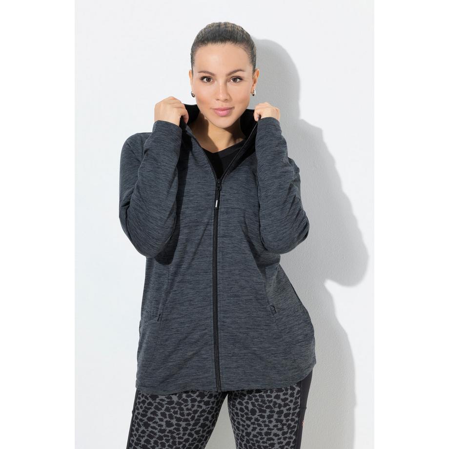 Ulla Popken Veste en sweat technique Slim Fit Col Montant Manches Longues  