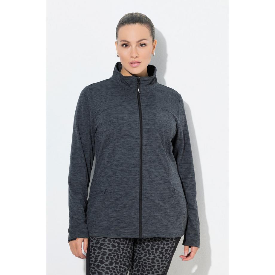Ulla Popken Veste en sweat technique Slim Fit Col Montant Manches Longues  
