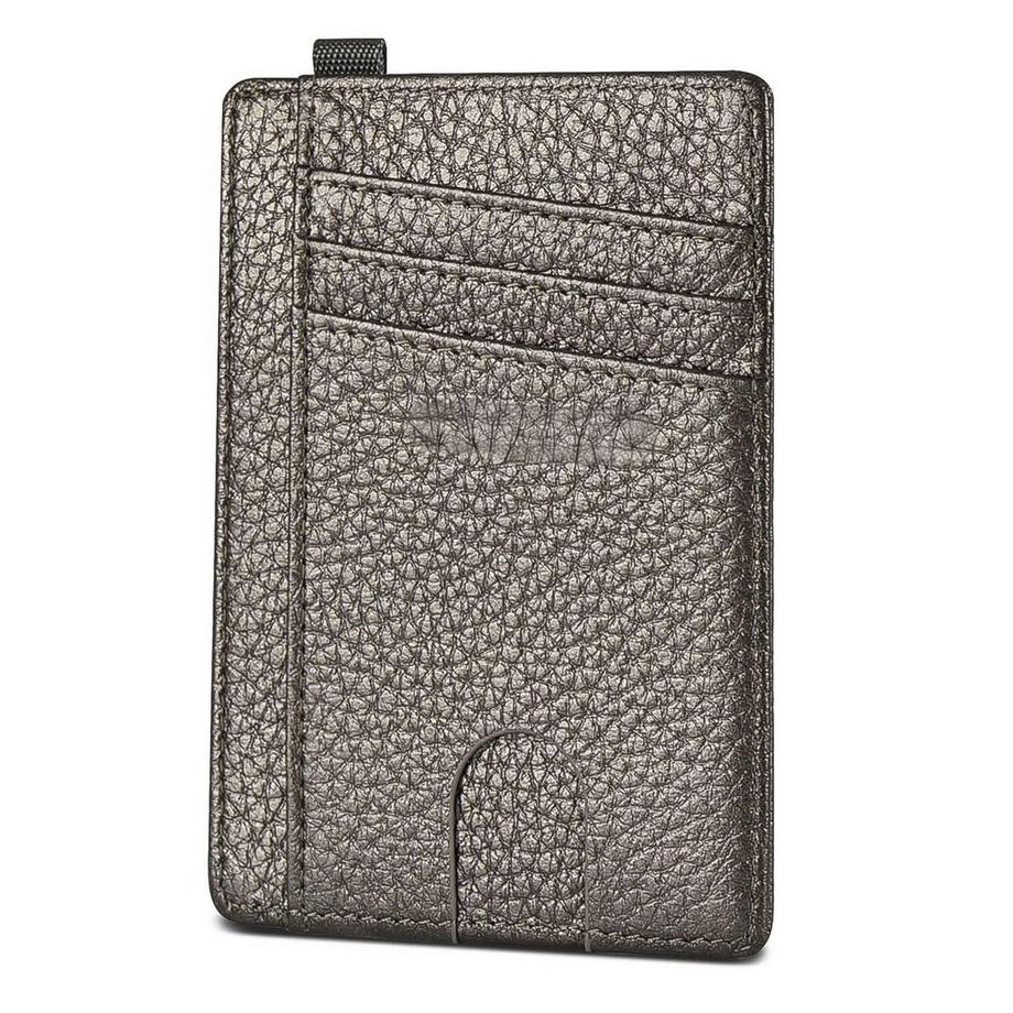 Kreditkartenetui RFID Blocking Echtes Leder schlanke Kartenbrieftasche Kompakte Größe Kartenetuis