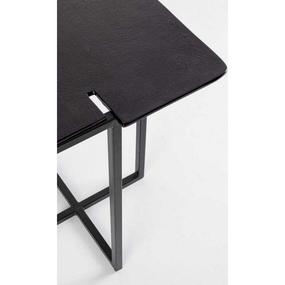 mutoni Table basse Aziza noir laiton (lot de 2)  