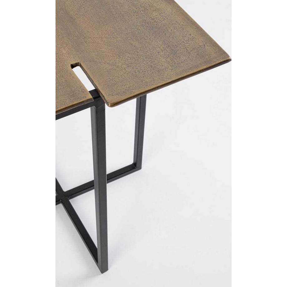 mutoni Table basse Aziza noir laiton (lot de 2)  