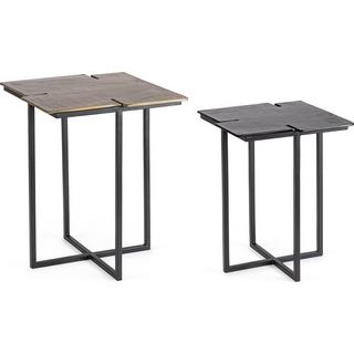 mutoni Table basse Aziza laiton noir (lot de 2)  