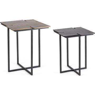 Table basse Aziza laiton noir (lot de 2)