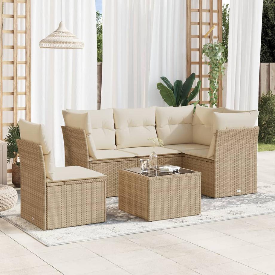 VidaXL set divano da giardino Polirattan  