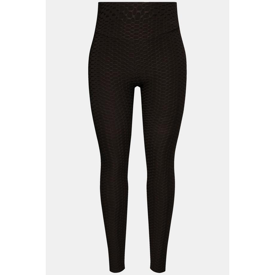 Ulla Popken  Legging de sport, texturé, taille haute, large ceinture élastique 
