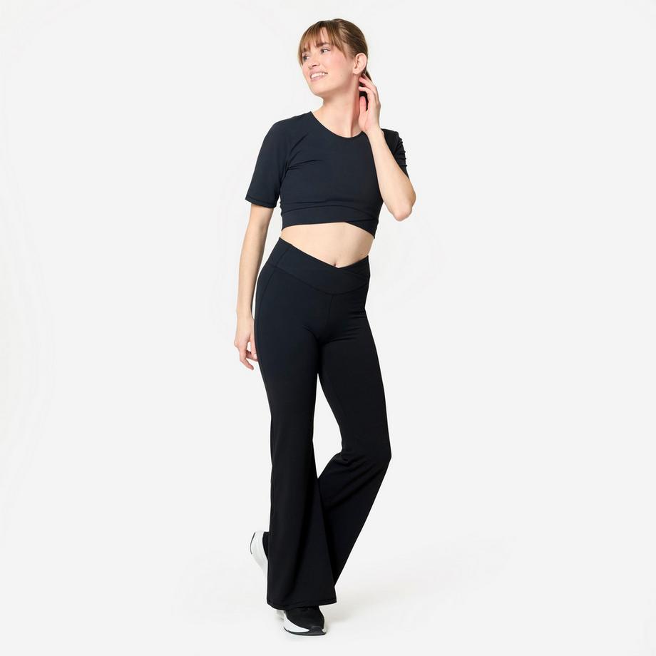DECATHLON  Fitness-Leggings mit Schlag und gekreuztem Bund 