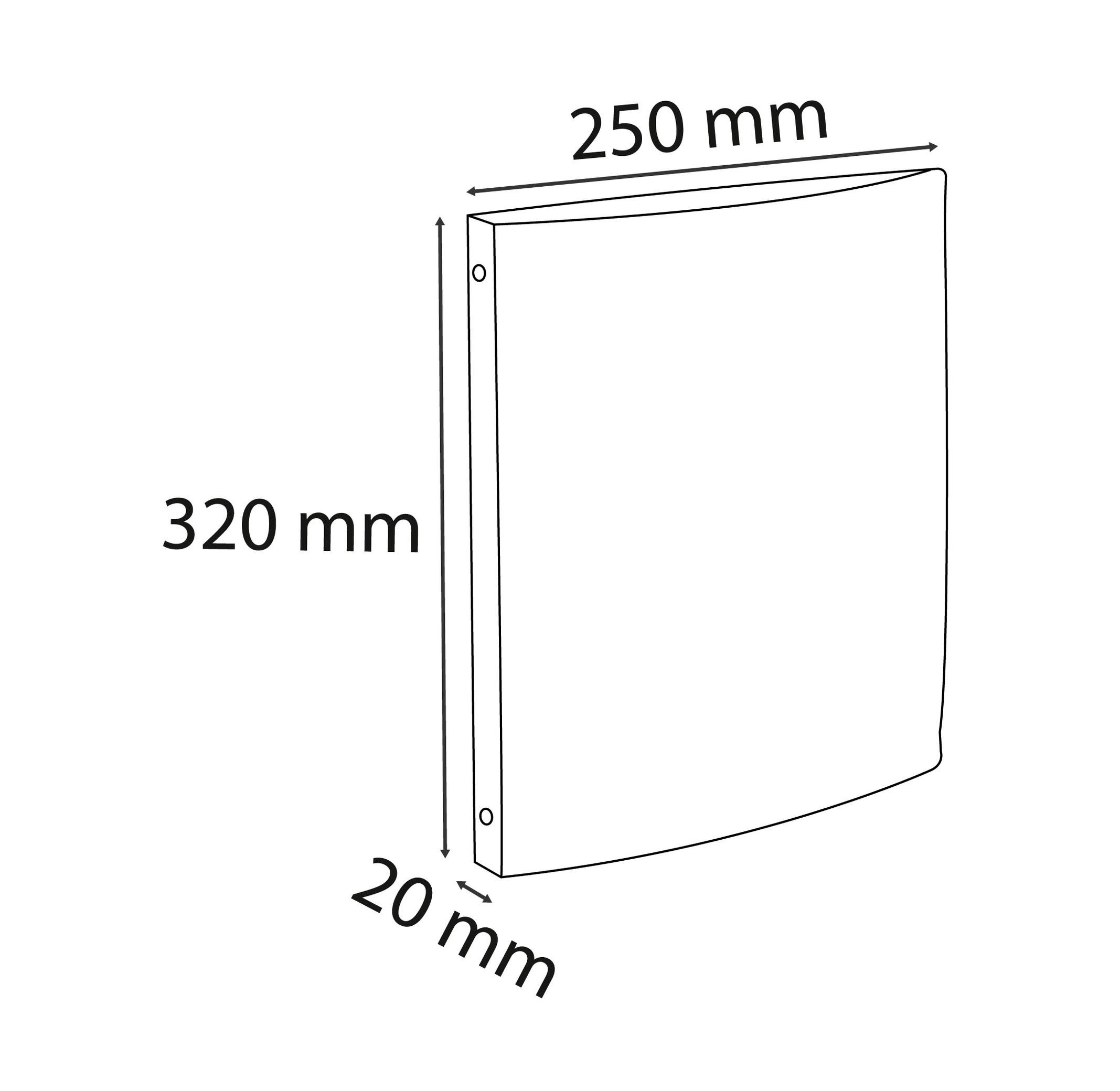 Exacompta Ringbuch aus PP 500µ mit 4 Ringen 15mm, Rücken 20mm, blickdicht, für Format DIN A4 - x 25  