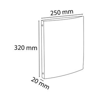 Exacompta Ringbuch aus PP 500µ mit 4 Ringen 15mm, Rücken 20mm, blickdicht, für Format DIN A4 - x 25  