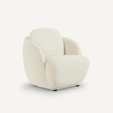 Fauteuil boule tissu bouclette