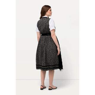 Ulla Popken  Tradizionale abito smanicato Dirndl con top leopardato e scollo rettangolare 