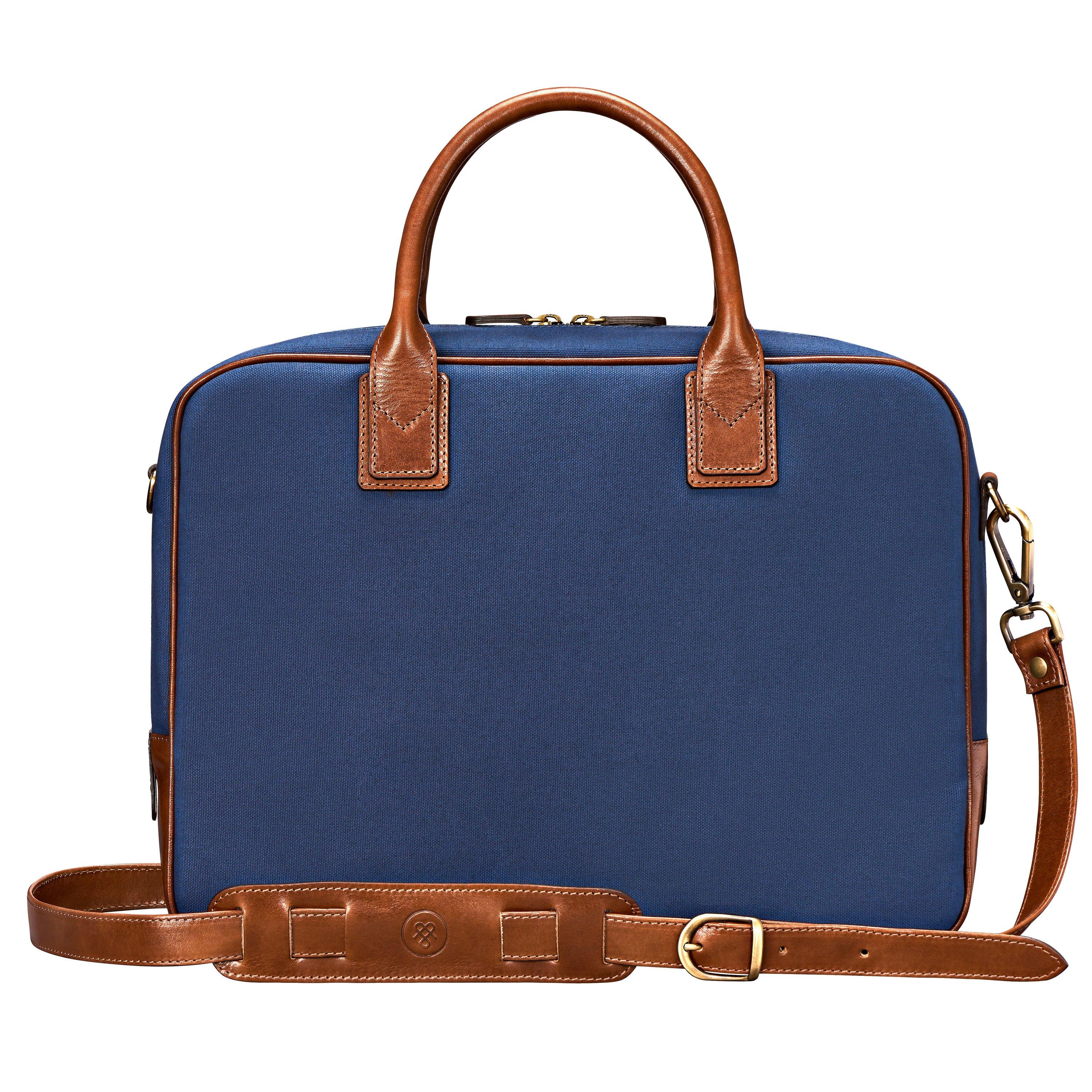 Maxwell Scott  Calvino Canvas - Canvas & Leder Business Laptoptasche 