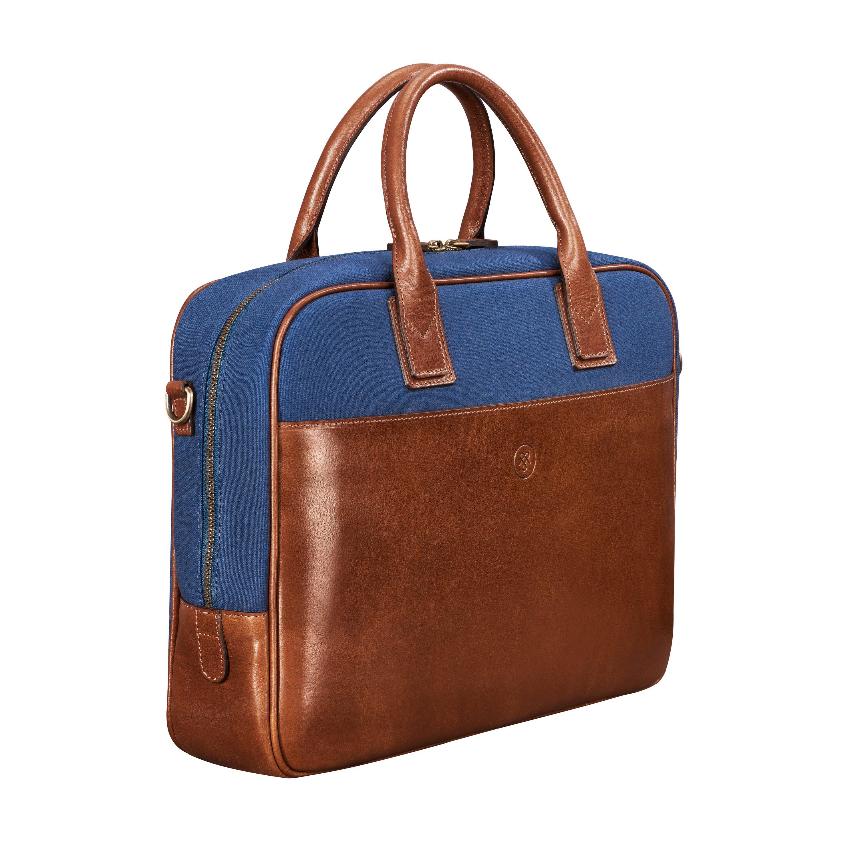 Maxwell Scott  Calvino Canvas - Canvas & Leder Business Laptoptasche 