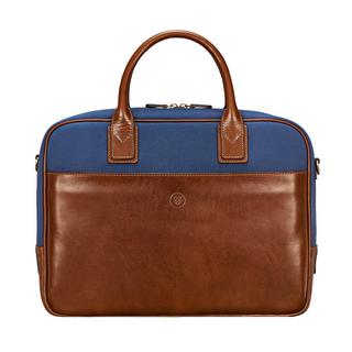 Maxwell Scott  Calvino Canvas - Canvas & Leder Business Laptoptasche 