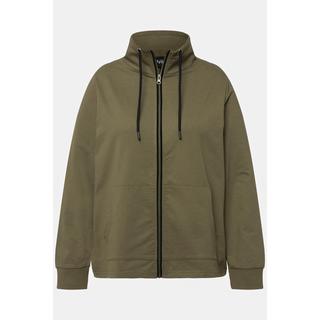 Ulla Popken  Sweatjacke, Stehkragen, Kängurutasche, hinten länger 