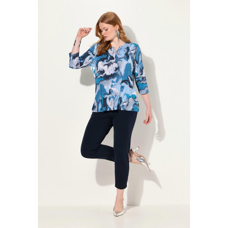 Ulla Popken Pantaloni 7/8 Gamba Slim Vita Elastica  