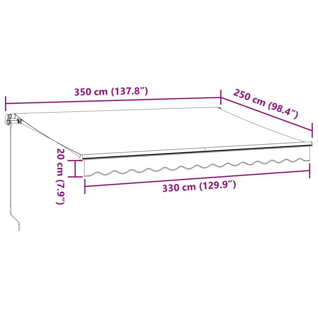 VidaXL Auvent rétractable tissu  