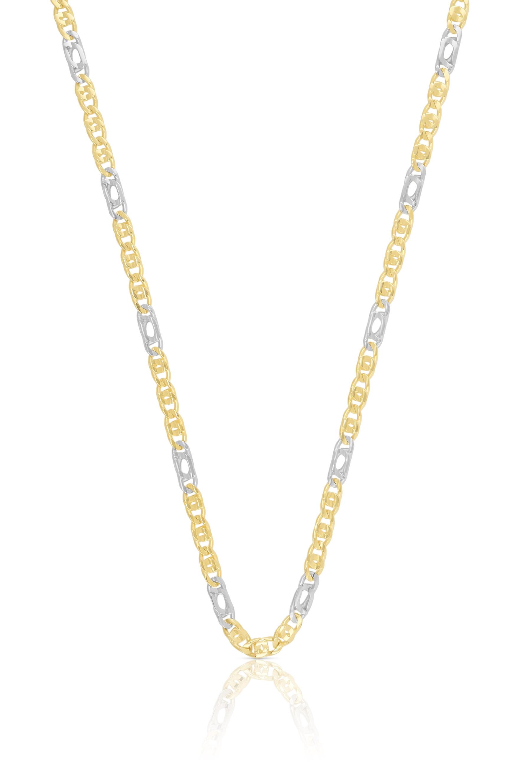 MUAU Schmuck  Collier Fantasie Bicolor Gelb-/Weissgold 750, 2.5mm, 38cm 