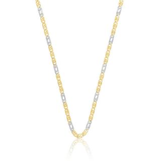 MUAU Schmuck  Collier Fantasie Bicolor Gelb-/Weissgold 750, 2.5mm, 38cm 