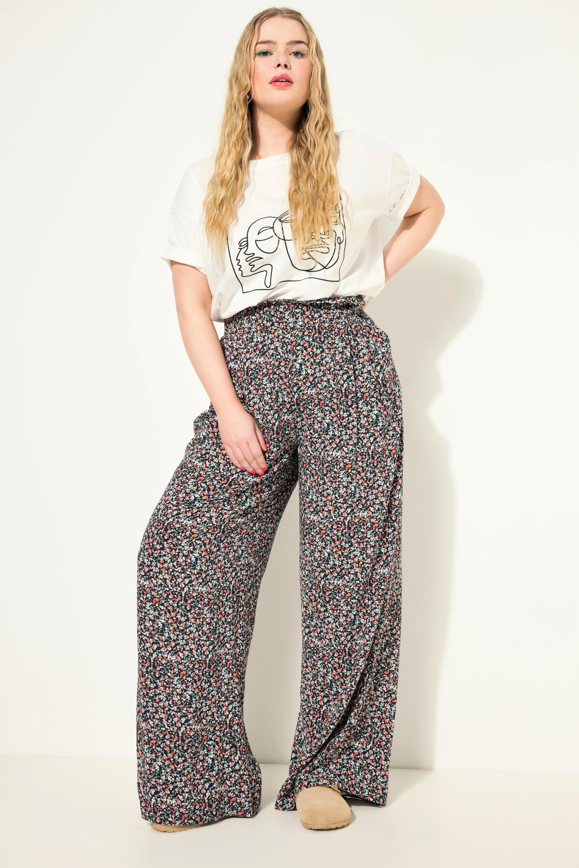 Studio Untold  Pantalon à jambe large et taille haute, imprimé millefleur 