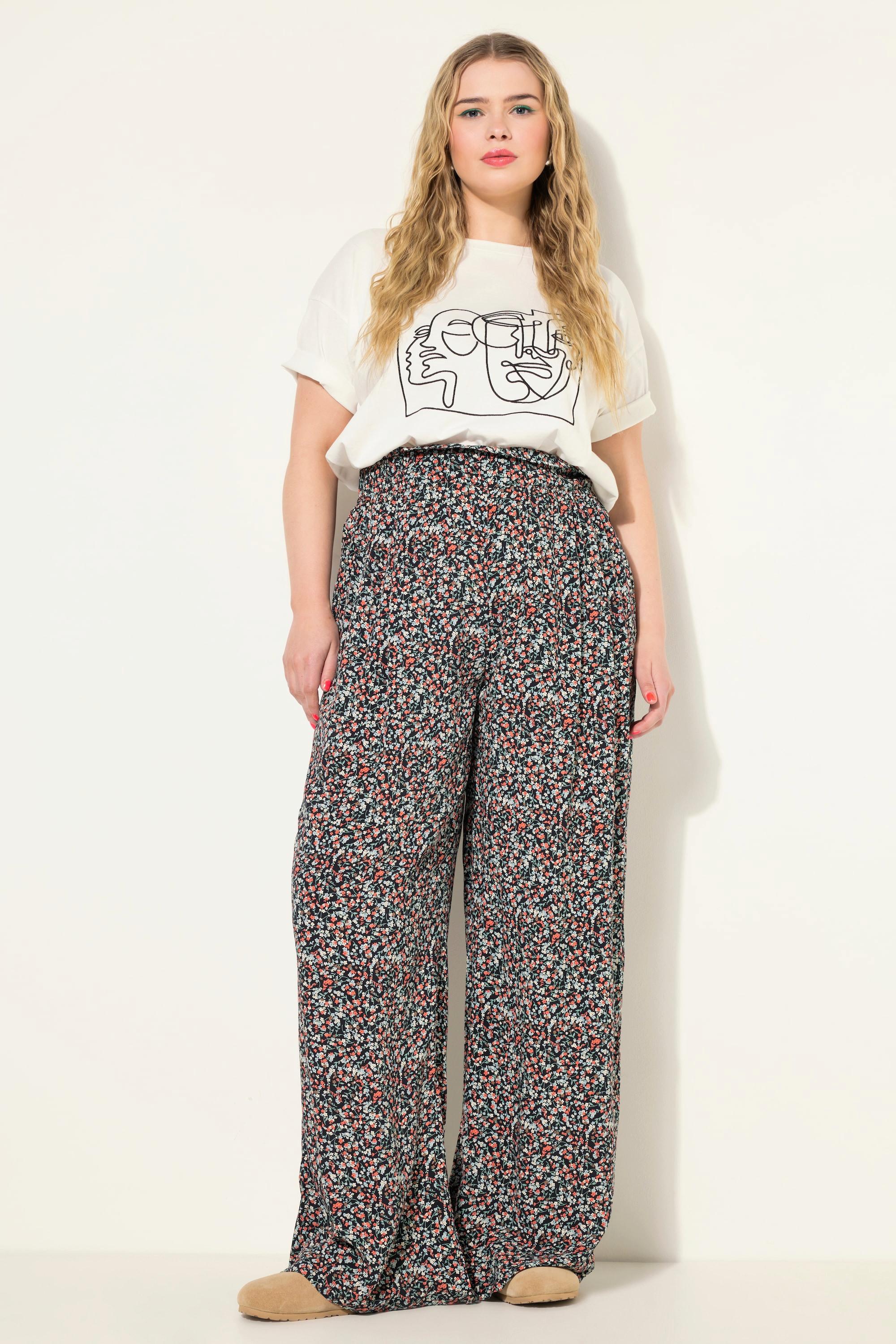 Studio Untold  Pantalon à jambe large et taille haute, imprimé millefleur 