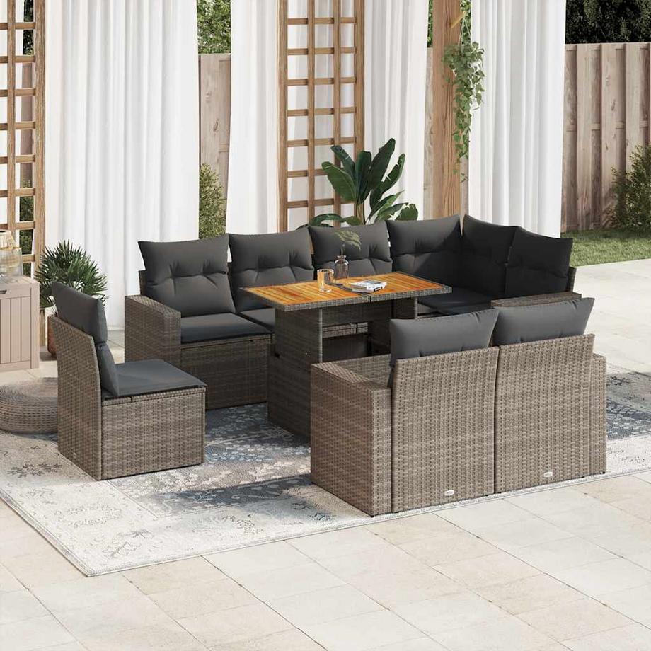 VidaXL set di divani da giardino Polirattan  